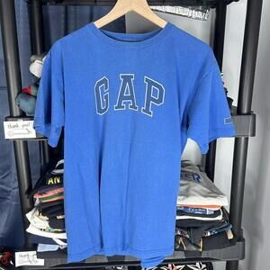 90s blue gap spell out graphic tee  xl